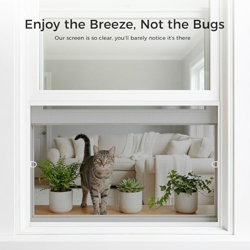 FLYZZZ 2-Pack Window Screen Frame Kit, Heavy-Duty DIY Window Screen Replacement Kit Up to 48" x 48" with Upgraded Aluminum Frame (125g/m), Full Tool Set & Easy-Install Clips