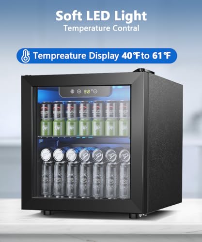 Joy Pebble W580102 Beverage Refrigerator Cooler 1.3 Cu.Ft, 12 Bottle 55 Can - Mini Fridge With Glass Door For Beer Drinks Wines,Freestanding Beverage Fridge thumb #2