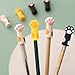 XIUOYN 3Pieces Cartoon Cats Claws Pencil Caps Chewing-Proof Silicone Pencil Topper Protectors Covers for Class Reward