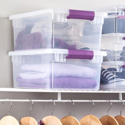 Sterilite 12-Pack ClearView Latch Box, Stackable Organizer Bins with Lids, 15 Quart - Clear Plastic Organization Containers for Closet, Bedroom, Shelving Units and Home or Office Storage by Sterilite - Image 7