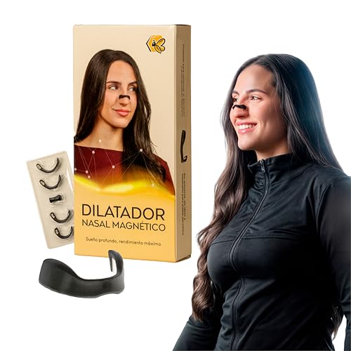 Bee Ready Dilatador Nasal Magnético – Tiras nasales magnéticas para dormir, antirronquidos y deportivas – Negro, potentes imanes y TOALLITAS LIMPIADORAS – 60 parches - 30 días