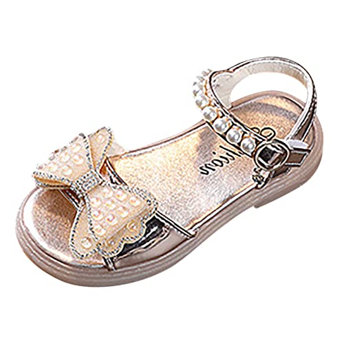 Girls Sandals Girls Summer Princess Shiny Pearl Bow Knot Shoes for Kids Children Girl Sandals Size 4 Big Girls