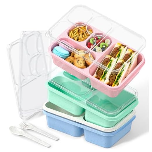 Large Capacity 4-Compartment Stackable Bento Box Set
