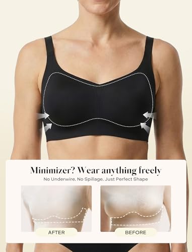 Image of COMFELIE Smooth Seamless Minimizer Bras Non Padded Comfy Everyday Bra No Underwire Supportive Bralette