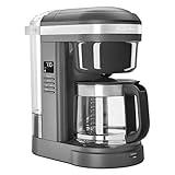 KitchenAid KCM1208DG Spiral Showerhead 12 Cup Drip Coffee Maker, Matte Charcoal Grey (Renewed)
