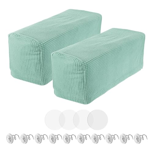 uxcell 2pcs Couch Arm Covers, Armchair Sofa Arm Covers with Twist Pin, Anti-Slip Furniture Protector Slipcovers for Chairs/Sofas, Mint Green