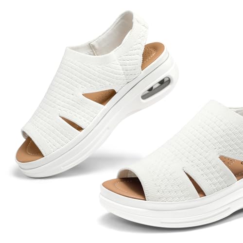 Image of mysoft Womens Comfortable Walking Sandals Slip On Air Cushion