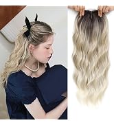 Hair Topper with Side Bangs, 360° 3D Hair Toppers for Women, 20 Inch Long Curly Toppers Hair Piec...