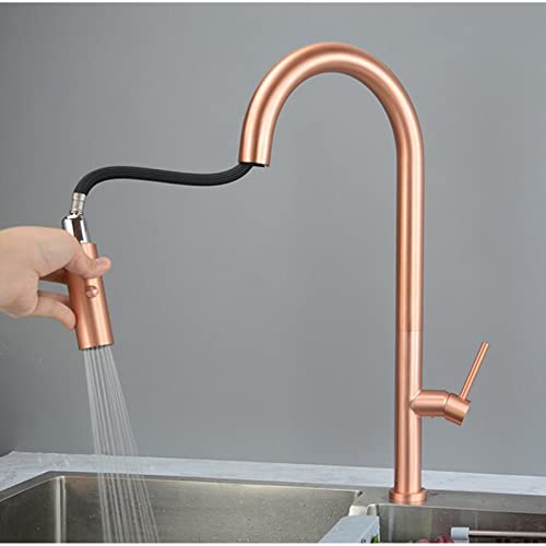 Robinet de cuisine extractible or rose contre le manque de place sur l'évier - 3