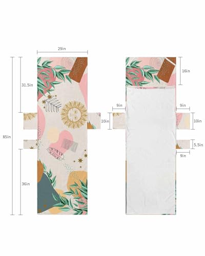 Boho Geometric Beach Lounge Chair Towel Cover, Soft Chaise Lounge Towel with Side Pockets Patio Pool Chairs Cover for Beach/Pool Sunbathing 29x85 Summer Botanical Modern Abstract Art