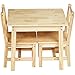 Amazon Basics Kids Solid Wood Table and 2 Chairs ,3 Piece Set, 20 x 24 x 21 inches, Natural