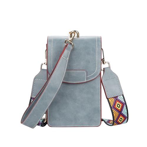 Sac crossbody bleu mode fille petit sac de téléphone et portefeuille d'épaule PU