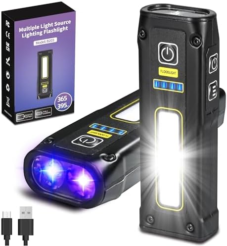 DARKBEAM UV Flashlight 365+395nm Blacklight Flat EDC Flashlights Woods Lamp