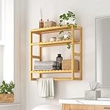 Bamworld Mueble de baño de bambú, 3 Niveles, Organizador de Muebles de baño para la Pared, Ahorra Espacio, Moderno (bambú) (42 x 15 x 42 cm)