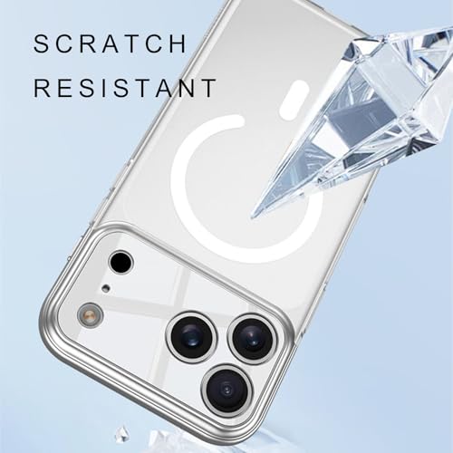 Protection magnétique iPhone 17 Pro Max transparent fin orange