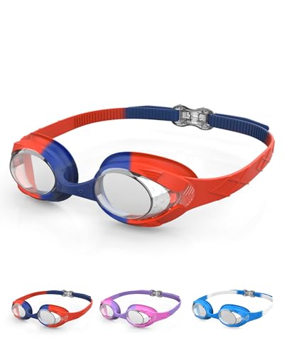 SWAUSWAUK Schwimmbrille Kinder, Anti-Beschlag & Verstellbar, Komfortabel für 4-10 Jahre (Rot & Blau) SWAUSWAUK Schwimmbrille Kinder, Anti-Beschlag & Verstellbar, Komfortabel für 4-10 Jahre (Rot & Blau)