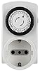 Electraline 58114 Mini Programmatore Timer Meccanico Giornaliero, Spina Italiana piccola 10 A, Presa Schuko + 10A, Bianco