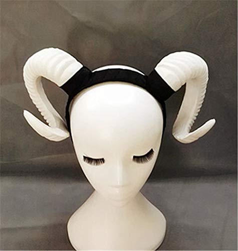 Devil Horns Gothic Punk RamHorns Headband Forest Animal Sheep Horns Cosplay Photo Props Steampunk Hair Accessory Kangsanli(White) Devil Horns Gothic Punk RamHorns Headband Forest Animal Sheep Horns Cosplay Photo Props Steampunk Hair Accessory Kangsanli(White)