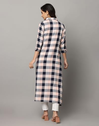 Image of Checks Collared Neck Slim Fit Shrug