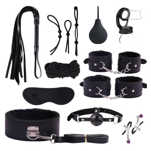 Kit de bondage sensuel pour couples avec menottes sexy et accessoires jouets adultes