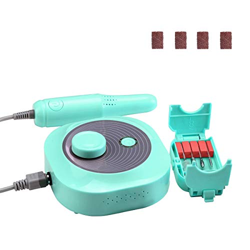 HandSonic-Electric Nail Drill Machine, 0-25000 rpm 2019 New Design Plug-in Professional Infinitely Variable Speed Knob Nail Drill Cadrim, Set Kit for Acrylic Nails Gel (mint)