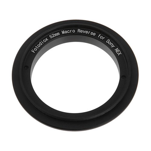 Fotodiox 52mm Filter Thread Macro Reverse Mount Adapter Ring for Sony E-Series Camera Fits Sony