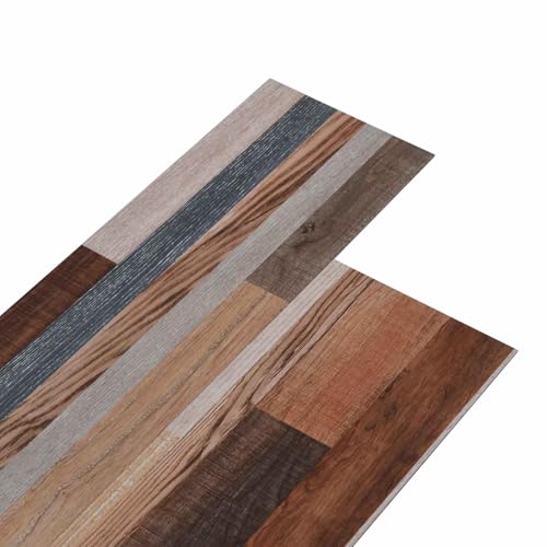 vidaXL Lama de Suelo Autoadhesiva 32 pcs Multicolor 4,46 m² PVC, Tablones Autoadhesivos Modernos y Duraderos para Espacios Interiores, Estilo Modular, Mantenimiento Amigable