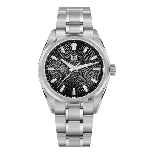 watchdives WD0003G Reloj de pulsera para hombre con diseño original de piedra natural, VH31, reloj de cuarzo de 36 mm, cristal de zafiro, 100 m, resistente al agua, Guilloche negro watchdives WD0003G Reloj de pulsera para hombre con diseño original de piedra natural, VH31, reloj de cuarzo de 36 mm, cristal de zafiro, 100 m, resistente al agua, Guilloche negro