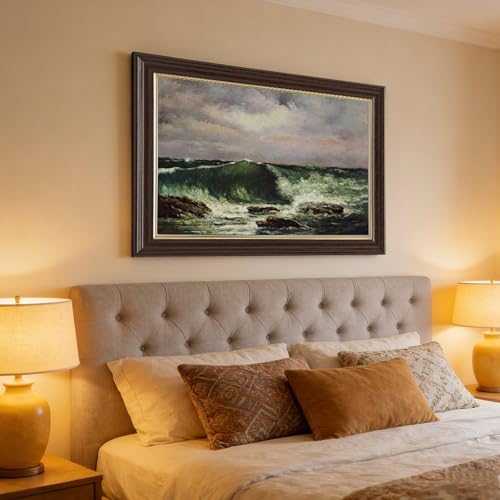 Impression sur toile Courbet vagues cadre mural de salon