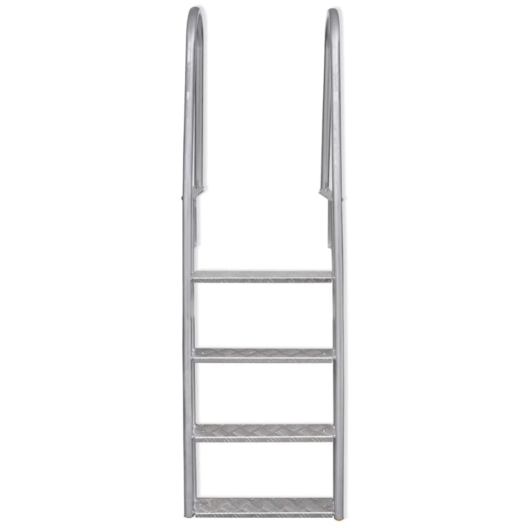 vidaXL Poolleiter 4 Stufen Aluminium 167cm Anlegeleiter Schwimmbad Leiter