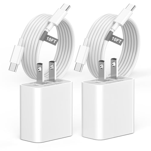 Matsusho iPhone 17 16 Charger Fast Charging 10 FT 2 Pack 20W USB C Wall Charger Block with 10FT Long Type C to C Charging Cable for iPhone 17/17 Pro/17 Pro Max/Air/16/16 Pro/16 Pro Max/15/15 Pro Max
