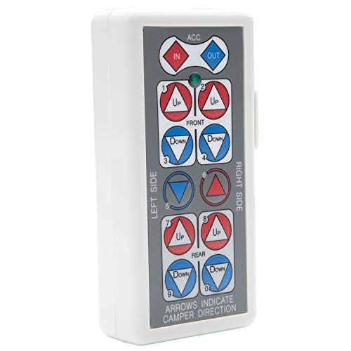 HappiJac Replacement Truck Camper Jack Wireless Remote Controller, Up-Down, Right-Left, in-Out Buttons, Directional Motor Control Pad, Requires 2 AA Batteries - 183070