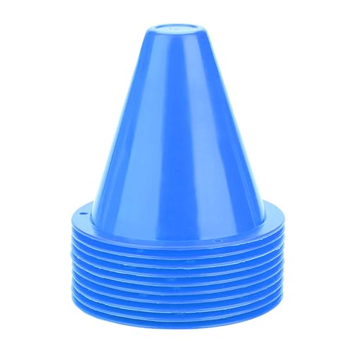 10PCS Soccer Training Cone, 3.35 Inch Traffic Cones Plastic Football Barriers Multipurpose Field Marker for Indoor and Outdoor Activity (Blue)