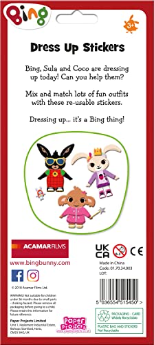 Paper Projects 01.70.34.003 Bing Bunny Chunky Foam Dress Up Stickers, Multicoloured, 24.5cm x 11cm