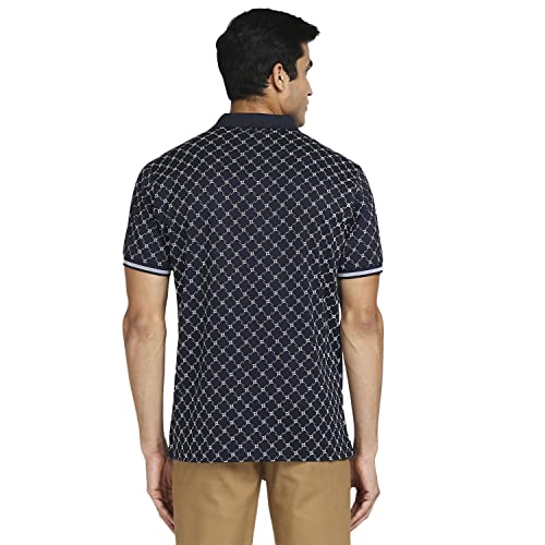 Image of Colorplus Men's Pure Cotton Print Pattern Tailored Fit Polo Neck Half Sleeve Casual T-Shirt
