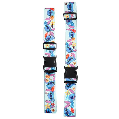 Disney Stitch Luggage Strap 2-Piece Set Officially Licensed, Adjustable Luggage Straps from 30'' to 72''3