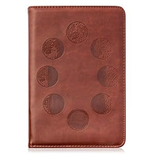 SOHOSPARK Moon Refillable Faux Leather Journal, 6×8.7 Vegan Lined Writing Journal for Women or Men