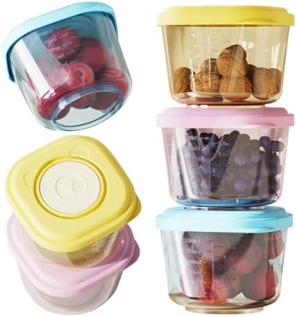 Baby Food Containers 5oz/150ml – BPA-Free Plastic Storage Jars with ...