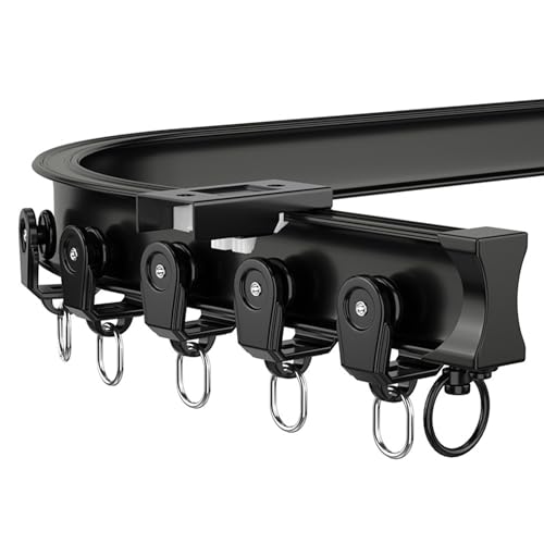 Riel curvo para cortinas de techo negro, la solución flexible de 2,8 m para esquinas difíciles 2
