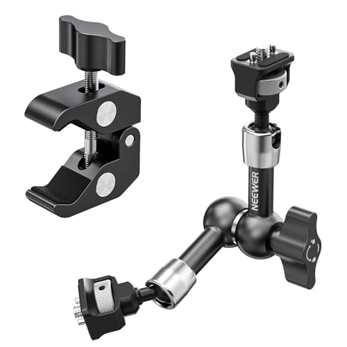 NEEWER 7 Gelenk Magic Arm Clamp Mount mit Super Clamp Kamera Monitor Halterung 1/4 3/8 Positionierungsstiften Löchern für DSLR Action Kamera Videoleuchte kompatibel mit SmallRig Cage, ST07C