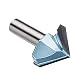 uxcell 1-1/2-Inch Cutting Dia 1/2-Inch Shank 90 Degree Carbide Tipped 2-Flute CNC Engraving V-Groove Router Bit