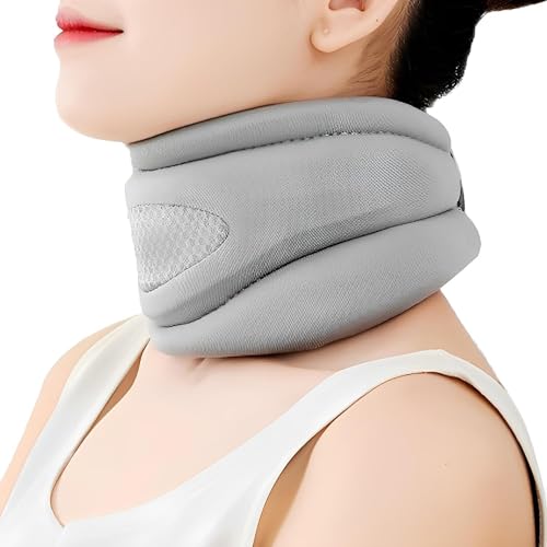 KASTWAVE Adjustable Cervical Collar Neck Brace - Soft Foam Neck Support for Pain Relief Stabilizes & Aligns Vertebrae Relieves Cervical Spine Pressure Ideal for Sleeping Unisex for Men & Women
