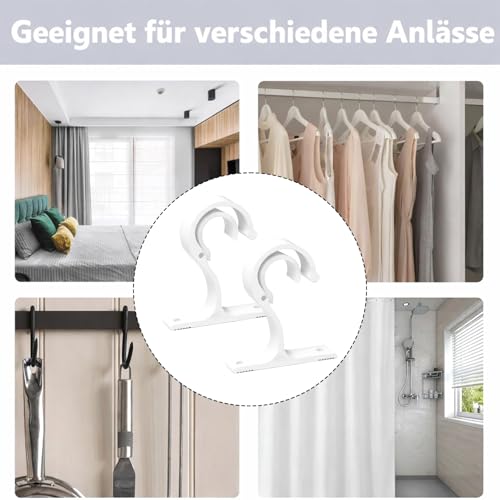 2 Stück Gardinenstangen Halterung für 20-28 mm Durchmesser, Gardinenstange Deckenmontage Verstellbare mit Schrauben, Aluminiumlegierung Vorhangstangen Halterungen für Badezimmer und