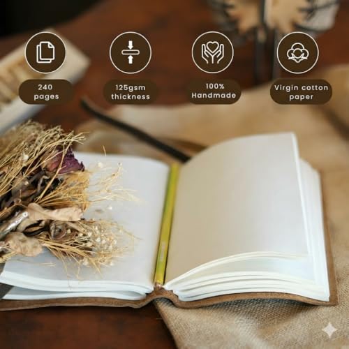 Image of Leather Journal Notebook Handmade Writing Journal Leather Diary 9X6, Travel Scrapbook, Sketchbook, Planner & Gift for Men & Women (DARK BROWN)