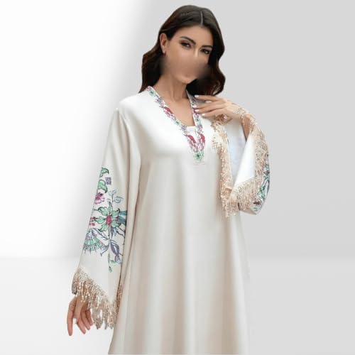 Robe arabe musulmane de qualité supérieure aux pompons brodés