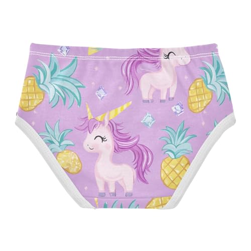 Wusikd Cute Unicorns Girls' Underwear Cotton Pineapples Diamonds Girls Briefs Soft Toddler Underwear 2T2