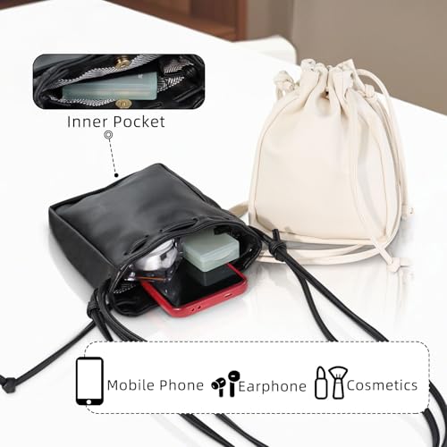 Crossbody Purse, PU Leather Small Crossbody Bags for Women, Drawstring Women's Cross body Handbags for Walking4