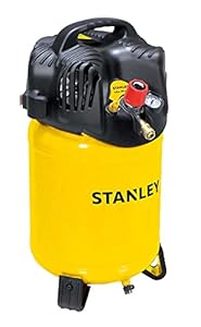 Stanley Kompressor DN200/10/24 - Luftkompressor 10 Bar - 24L - 180L/Min - Mit Handgriff und Anti-Rutsch-Füßen - Ölfrei - Gelb