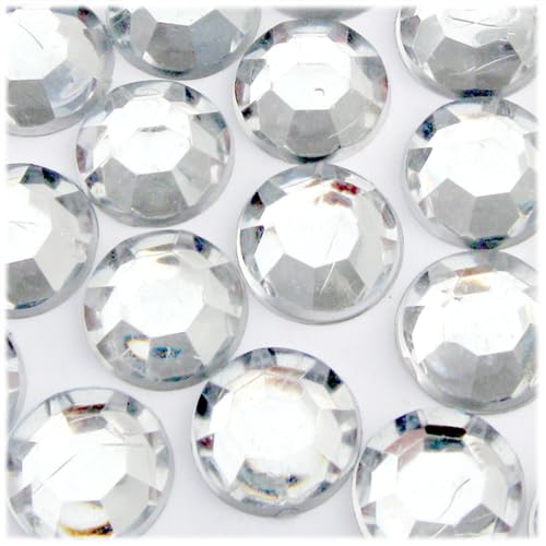 The Crafts Outlet 144pc Loose Flatback Acrylic Rhinestones Round 20mm - Flatback Crystal Clear