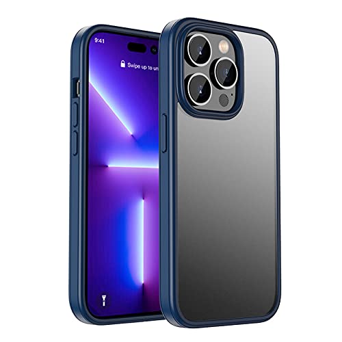 Coque iPhone 14 Pro givrée antichoc lentille bleue